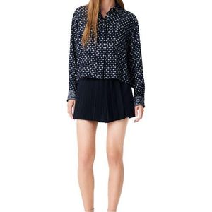 Maje Black Patterned Rhinestone Shirt