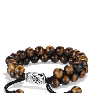 David Yurman Metallic Spiritual Beads Two - Row Bracelet With Tiger's Eye for men