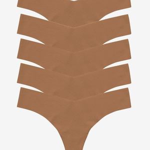 Commando Brown Classic Solid Thong 5-Pack