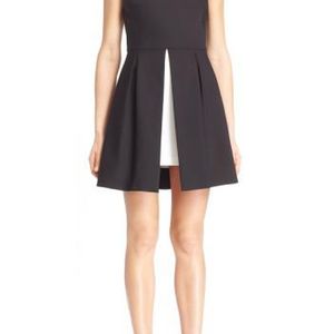 Alice + Olivia Black 'bria' Peplum Fit & Flare Dress