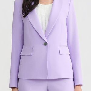 Kasper Purple Petal Lapel One-Button Jacket