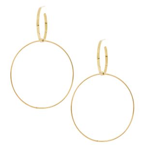 Lana Jewelry Metallic Double Bond Hoop Earrings