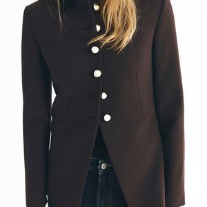 Mango Black Button Front Jacket