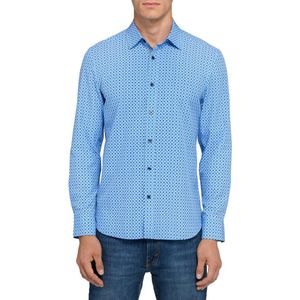 Con.struct Blue Round And Round Woven Long Sleeve Basic for men