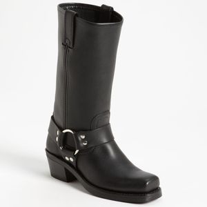 Frye Black 'harness 12r' Leather Boot
