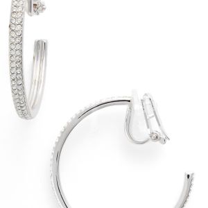 Nadri Metallic Clip-on Hoop Earrings