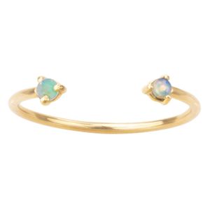 Wwake Metallic Counting Collection - Two Step Opal Diamond Ring