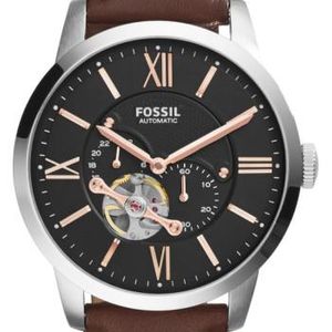 Fossil Brown 'townsman' Automatic Leather Strap Watch for men