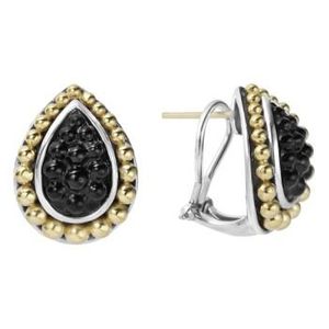 Lagos Metallic 'black Caviar' Stud Earrings