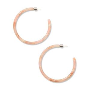 Machete White Large Hoops