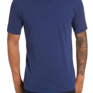 Goodlife Blue Classic Supima Cotton Blend Crewneck T-shirt for men
