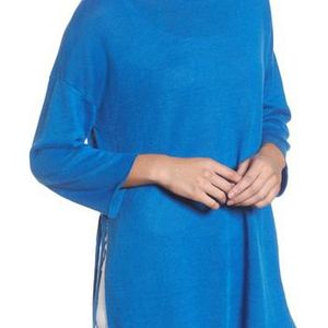 Eileen Fisher Blue Side Tie Organic Linen Sweater