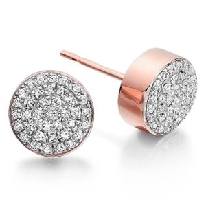 Monica Vinader Metallic Fiji Button Stud Diamond Earrings