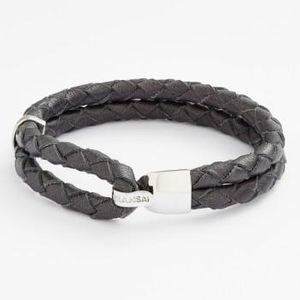 Miansai Blue 'beacon' Braided Leather Bracelet for men