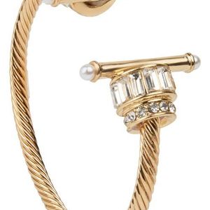 Saachi Metallic Charm Statement Cuff Bracelet