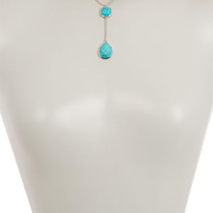 Melinda Maria Clarence Mixed Turquoise Y-drop Necklace