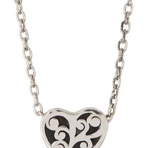 Lois Hill Metallic Sterling Silver Cutout Heart Slide Pendant Necklace