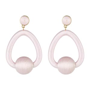 BaubleBar Pink Mariela Woven Hoop Drop Earrings