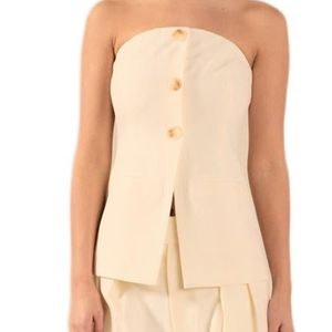 Endless Rose Natural Button Strapless Top