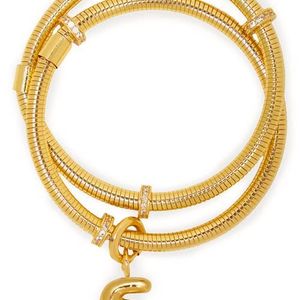 Saachi Metallic Bubble Charm Initial Bracelet