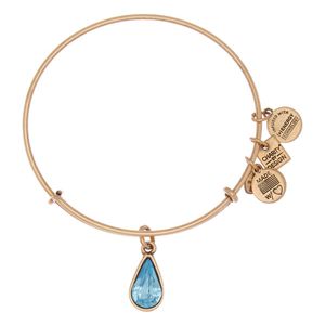 ALEX AND ANI Metallic Charity By Design Living Water Charm Expandable Wire Bangle