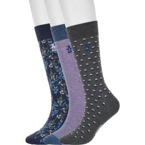Original Penguin Blue Split Dot Assorted 3-Pack Crew Socks for men