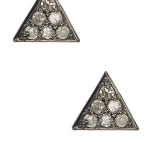 Adornia Metallic Waverly Champagne Diamond Triangle Stud Earrings - 0.12 Ctw