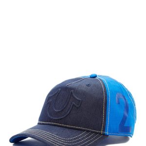 True Religion Blue Raised Horseshoe Baseball Cap for men