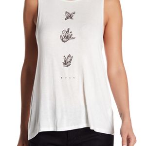 RVCA White Vertical Crystal Graphic Tank