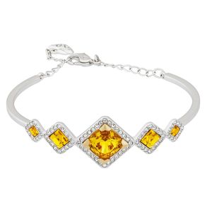 Swarovski Yellow Carina Rhodium Plated Sunflower Aber Crystal Bracelet