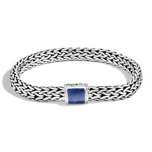 John Hardy Metallic Classic Chain Sterling Silver Lava Small Bracelet With Blue Sapphire