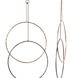 ABS By Allen Schwartz Metallic Double Drop Ring Earrings
