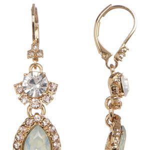 Marchesa Metallic Double Drop Stone & Crystal Earrings