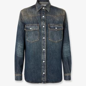 Fendi Blue Washed-Out Denim Shirt