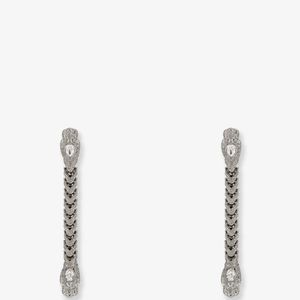 Gucci White Dionysus Earrings With Crystals