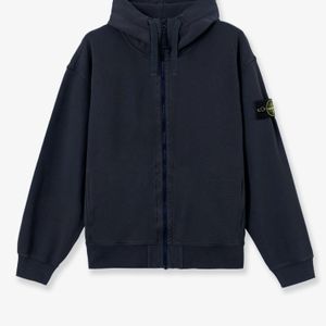 Stone Island Blue Oversize Biologic Cotton Sweatshirt With Zip for men