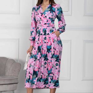 Jolie Moi Pink Allyn Long Sleeve Maxi Dress