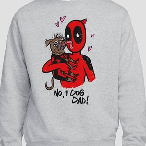 Marvel Grey Deadpool & Wolverine Deadpool Dogpool No.1 Dog Dad Sweatshirt, Heather