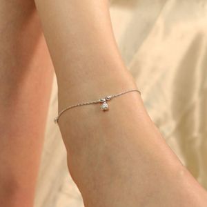 The Colourful Aura Natural 925 Heart Dangle Boho Thin Payal Anklet