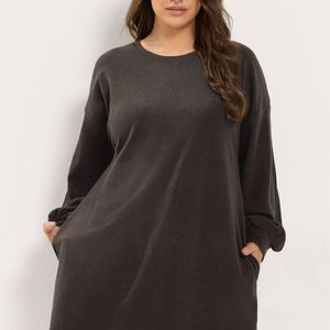 Yours Black Balloon Sleeve Mini Dress