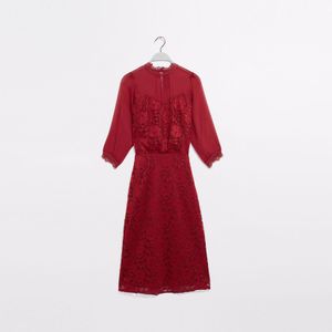 Oasis Midi-jurk Van Kant in het Rood