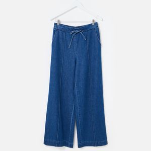 Oliver Bonas Red Washed Seam Detail Wide Leg Jogger Trousers, Size 6