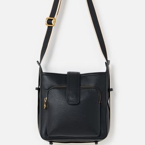 Oliver Bonas Black Dotty Fold Over Crossbody Bag