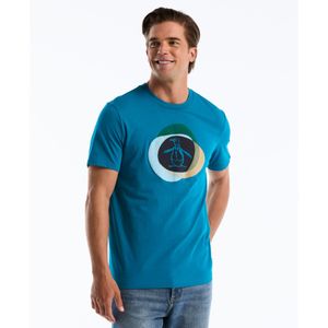Original Penguin Blue Hd Pete Graphic T-shirt In Turkish Tile for men