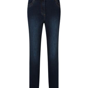 Olsen Blau Relax-fit-Jeans mit tonaler Stickerei in leichter ́ ́Used-Optik ́ ́