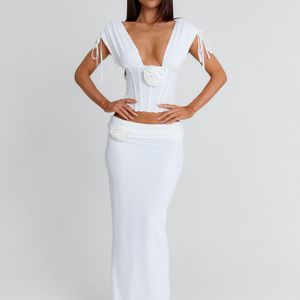 Outcast White Zurai Maxi Skirt