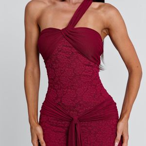 Outcast Red Irma Maxi Dress Burgundy