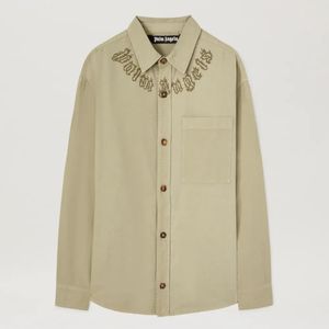 Palm Angels Natural Camel Flame Logo Overshirt for men