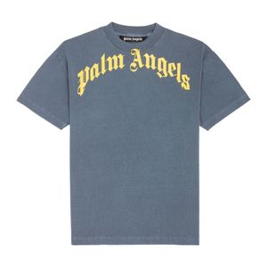 メンズ Palm Angels ロゴ Tシャツ ブルー