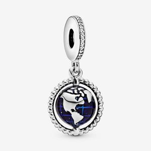 Pandora Blue Spinning Globe Dangle Charm